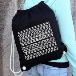 Turnbeutel 'Ich hasse Menschen' als lustiges Geschenk | BIO Rucksack mit versteckter Botschaft Schwarz