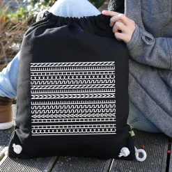 Turnbeutel 'Ich hasse Menschen' als lustiges Geschenk | BIO Rucksack mit versteckter Botschaft Schwarz