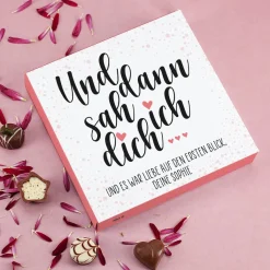 Und dann sah ich dich... Lindt Pralinés mit 2 Zeilen Wunschtext