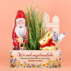 Ungewöhnliche Freundschaft – Schokoladige Überraschung im Pflanzkorb zu Ostern & Weihnachten