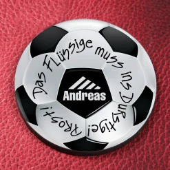 Untersetzer mit Fußballmotiv und Wunschnamen