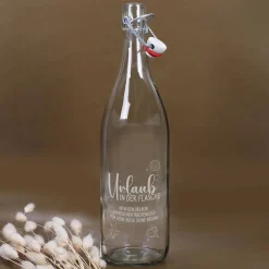 Urlaub in der Flasche - gefüllte Flaschenpost mit Wunschtext personalisiert