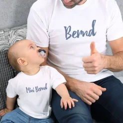 Vater und Sohn T-Shirts mit Ihrem Wunschtext bedruckt