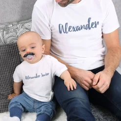 Vater und Sohn T-Shirts mit Ihrem Wunschtext bedruckt