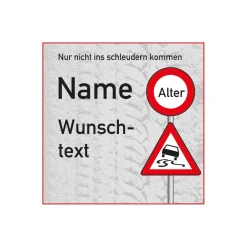 Verkehrszeichen Bieraufkleber zum Geburtstag mit Wunschname, Alter und Text
