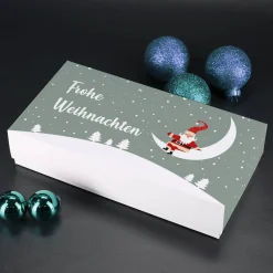 Verpackung für Geldgeschenke zu Weihnachten mit Holz-Sternschnuppe & Klammer