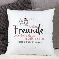 Verrückte Freunde - Kissen mit Wunschtext