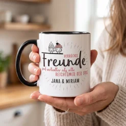 Verrückte Freunde - Tasse mit Wunschtext für beste Freundinnen & Freunde