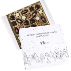 - verschneite Stadt - Alkoholfreie Lindt Pralinenschachtel mit 32 Lindt Pralinen für klein und groß