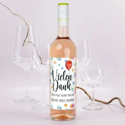 Vielen Dank - Biorebe Wein mit Name und persönlichem Text | Bienenfreundlich & Nachhaltig