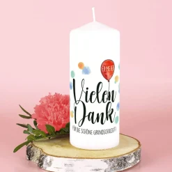 Vielen Dank - Kerze mit Name und persönlichem Text