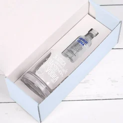 Vodka Lemon Geschenk-Set mit graviertem Glas und 1 kleine Flasche Absolut Vodka