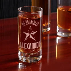 Vodka Shot graviert mit Stern Na Sdorowje und Wunschname