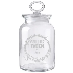 Vorratsglas 'Geduldsfaden' mit Name graviert | Geschenk für Lehrer, Erzieher & Menschen mit Geduld