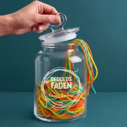 Vorratsglas 'Geduldsfaden' mit Name graviert | Geschenk für Lehrer, Erzieher & Menschen mit Geduld