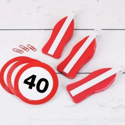 Waben Deko Verkehrsschild 40
