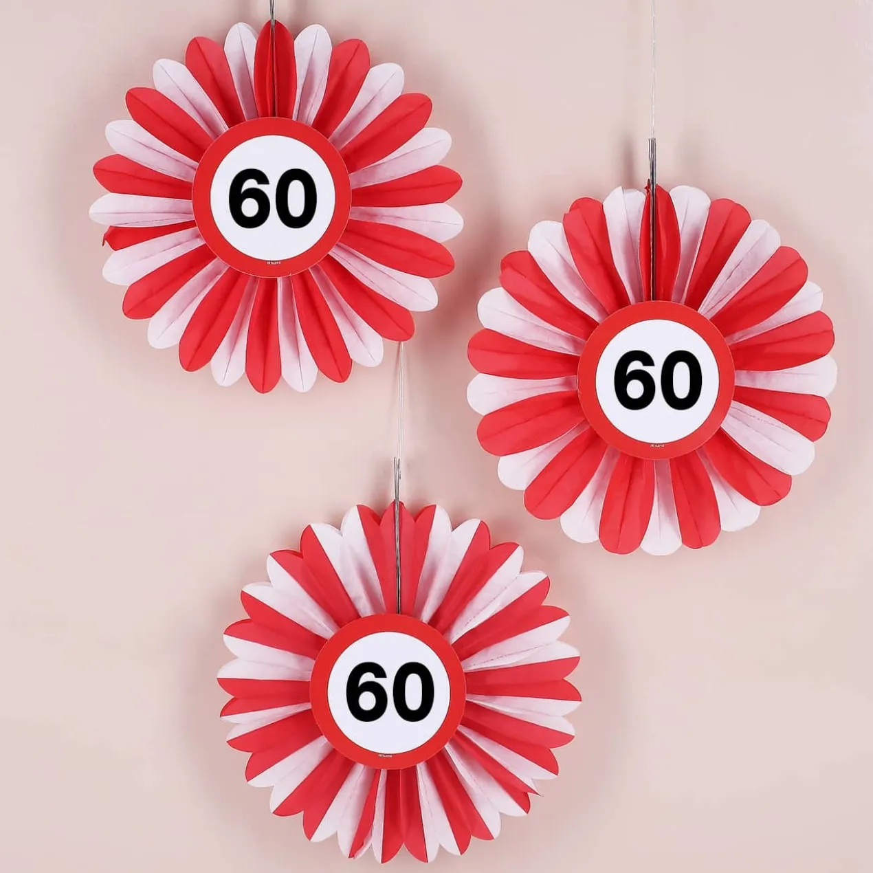 Waben Deko Verkehrsschild 60
