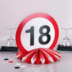 Waben-Tisch-Deko zum 18. Geburtstag