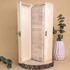 Wackelturm als Gästebuch zur Hochzeit mit persönlicher Holzbox