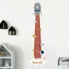 Wandtattoo Messlatte für Kinderzimmer mit Wunschname & Raketen-Motiv