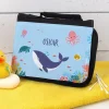Waschtasche für Kinder mit Meeresmotiv und Name personalisiert | Kulturbeutel für Jungen und Mädchen