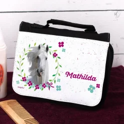 Waschtasche mit Pferdemotiv und Name