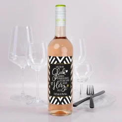 Was für ein Glück - Biorebe Wein mit persönlichem Etikett | Bienenfreundlich & Vegan