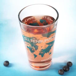 Wasserglas für Weltenbummler mit Namen
