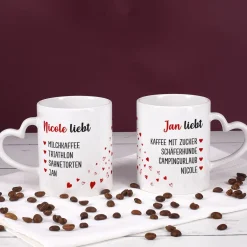 Was wir lieben... Tassen mit Herzhenkel