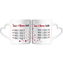 Was wir lieben... Tassen mit Herzhenkel
