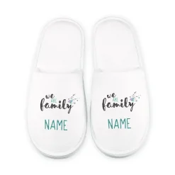 We are family - Frottee-Pantoffeln mit Ihrem Namen