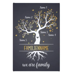 We are family - Leinwand mit Familienbaum und Ihren Namen