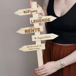 Wegweiser - Legende in Rente - mit Wunschgravur zum Ruhestand
