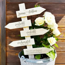 Wegweiser - Verliebt Verlobt Verheiratet - Als Geschenk zur Hochzeit