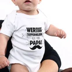 Weißer Body mit Aufdruck - Wer braucht schon Superhelden