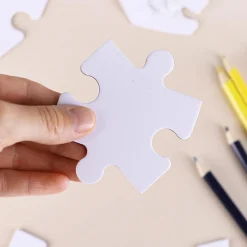 Weißes Herz-Puzzle