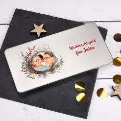 Weihnachtliche Geschenkverpackung für Geldgeschenke mit Foto
