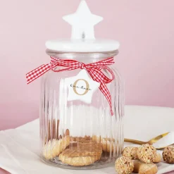 Weihnachtliche Plätzchendose mit Namensaufdruck in zwei verschiedenen Größen