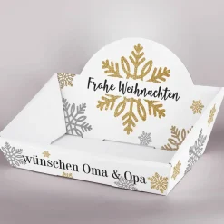 Weihnachtlicher Geschenkkorb aus Karton