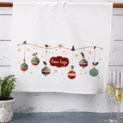 Weihnachtliches Geschirrtuch mit Name bedruckt