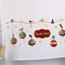 Weihnachtliches Geschirrtuch mit Name bedruckt