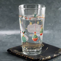 Weihnachtliches Trinkglas mit Name
