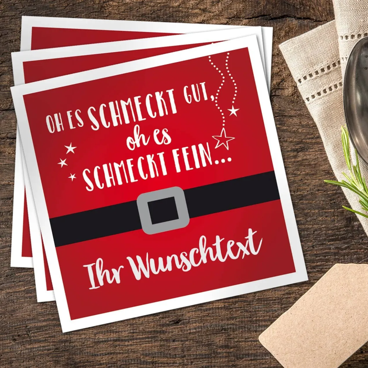 Weihnachts - Bieraufkleber mit Wunschtext, 3er Set