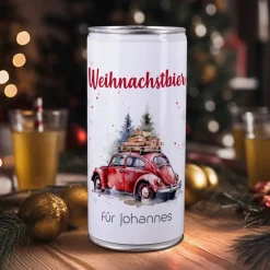 Weihnachts-Bier mit Ihrem Text & Santa's Fuhrpark