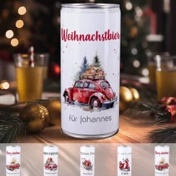 Weihnachts-Bier mit Ihrem Text & Santa's Fuhrpark