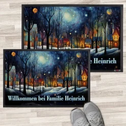 Weihnachts-Fußmatte mit Ihrem Text - verschiedene Motive zur Auswahl