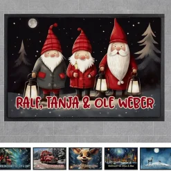 Weihnachts-Fußmatte mit Ihrem Text - verschiedene Motive zur Auswahl
