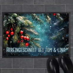 Weihnachts-Fußmatte mit Ihrem Text - verschiedene Motive zur Auswahl