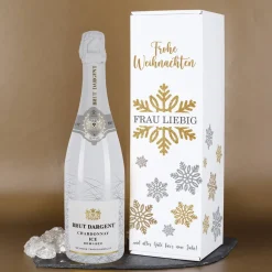 Weihnachtsgeschenk - Sekt Brut D'Argent mit persönlicher Verpackung