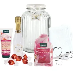 Weihnachtsgeschenkset für Frauen - gefüllte Glasdose mit praktischem Inhalt
